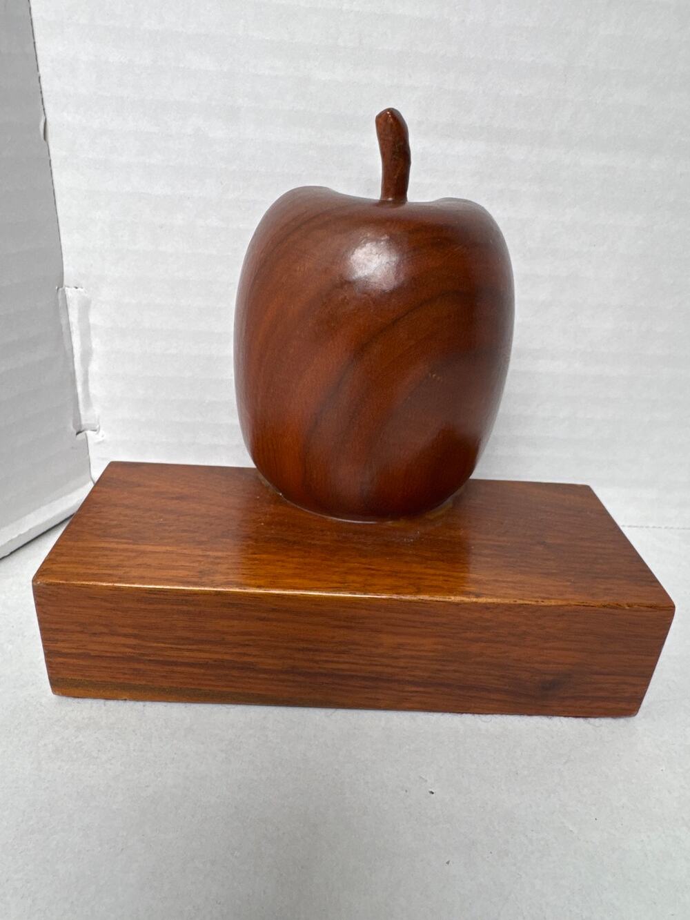 Vintage apple hand carved brown finished book end replacements piece